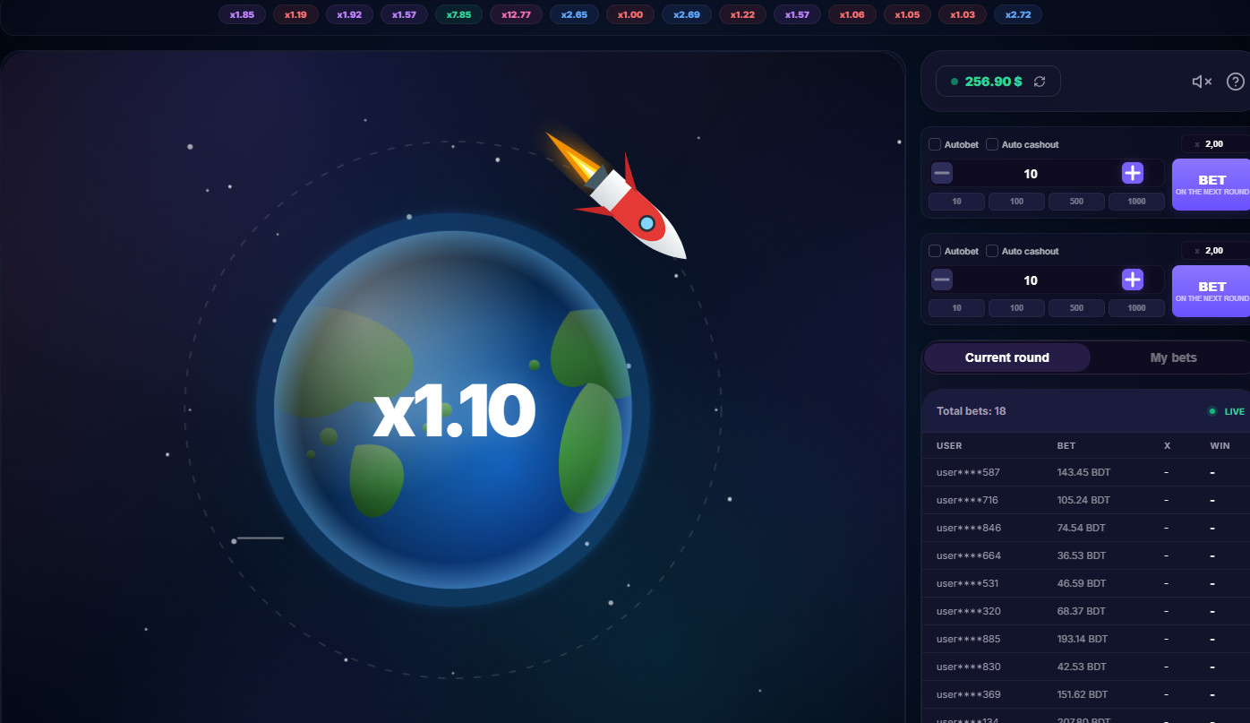 Rocket-themed real-money arcade game